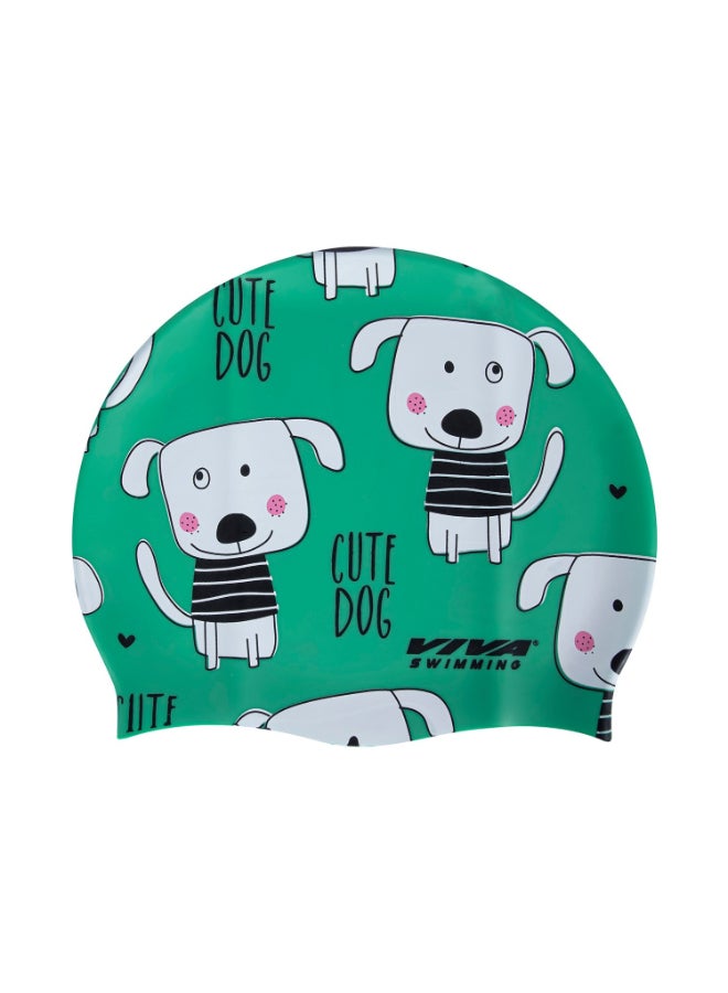 Viva Swimming Printed Cap For Kids - Green - Image 1